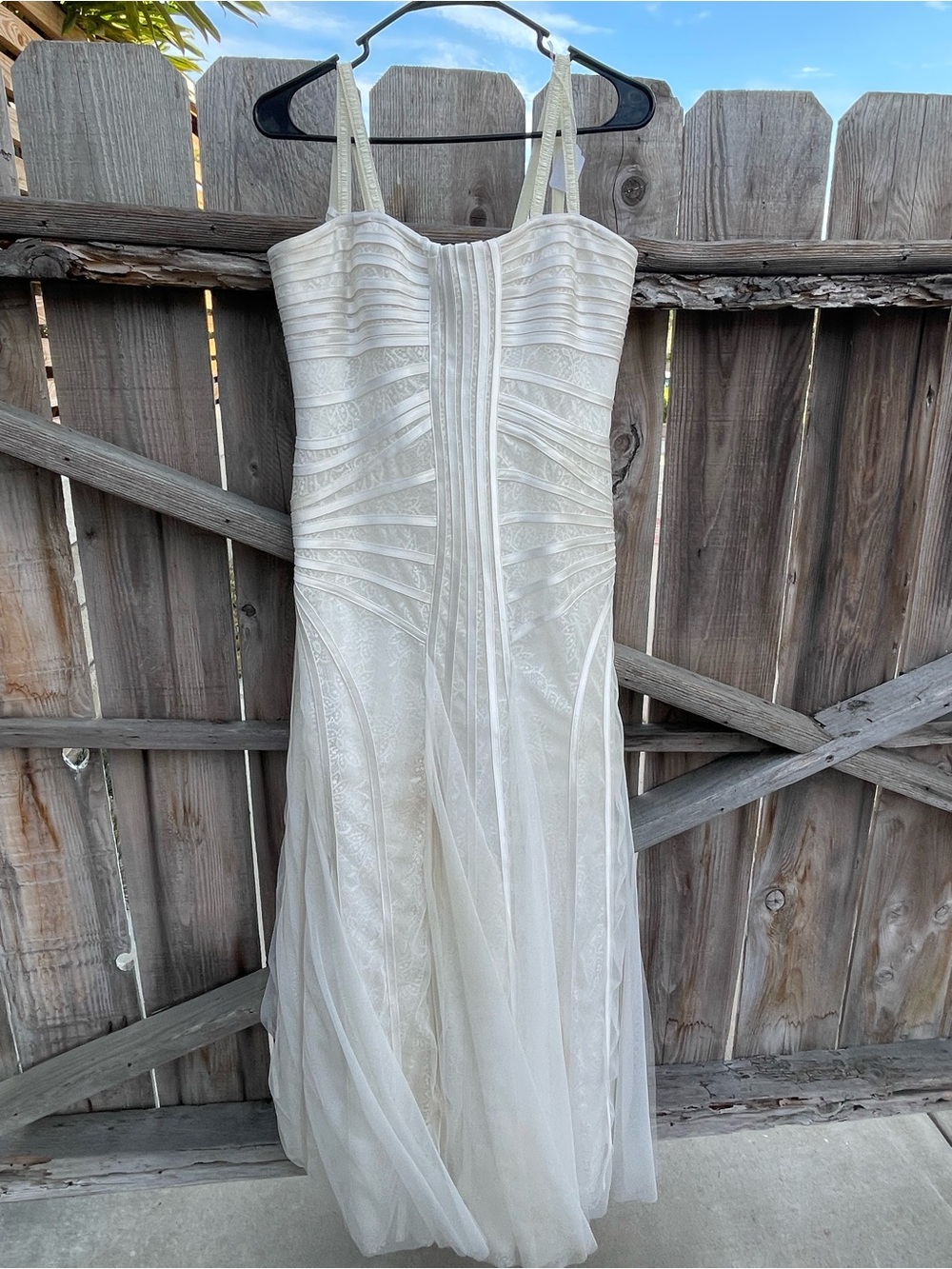 BCBGMAXAZRIA Magnolia Gown Ivory White Pleated Draped Bridal Wedding Dress 12 - Picture 2 of 13